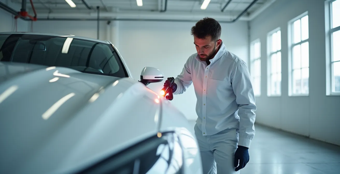 Inspection visuelle professionnelle d'un coating céramique sur carrosserie